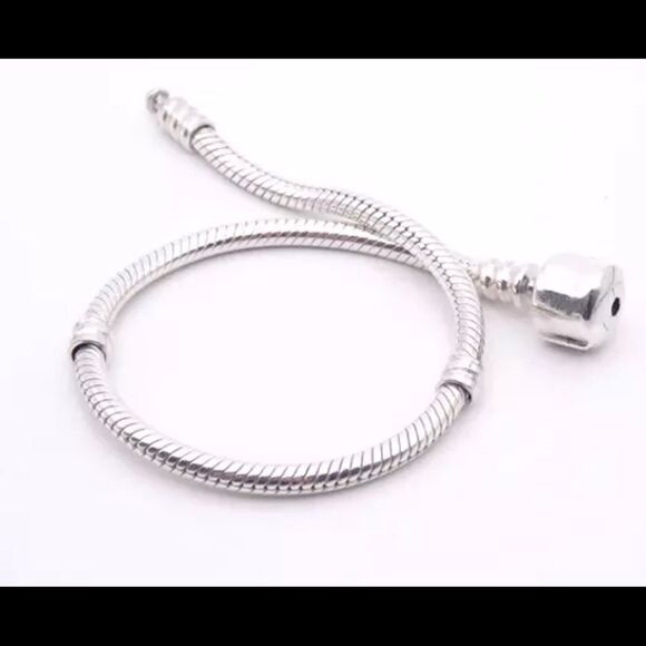 925S 21cm TRENDY SNAKE CHAIN BRACELET FOR CHARMS - Picture 1 of 6